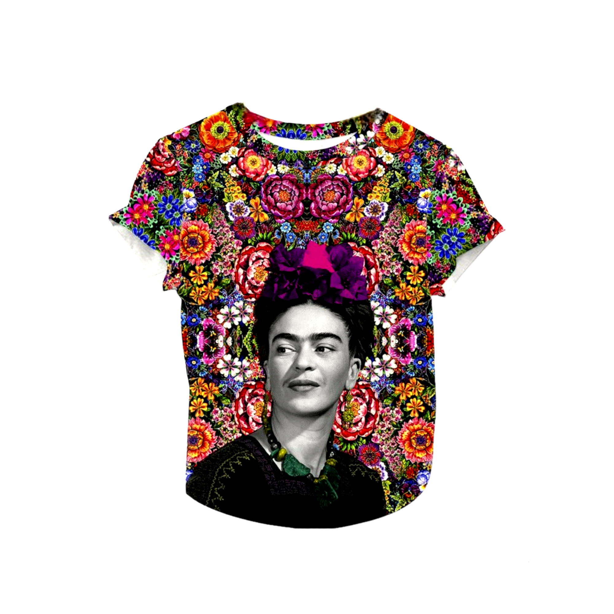 Mexican Full Kahlo Graphic The – Little Pueblo T-Shirt Frida Floral Print Tee