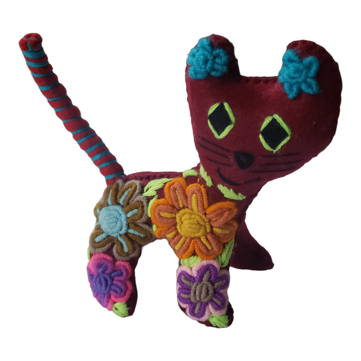 Medium Embroidered Cat Animalito from Chiapas Mexico