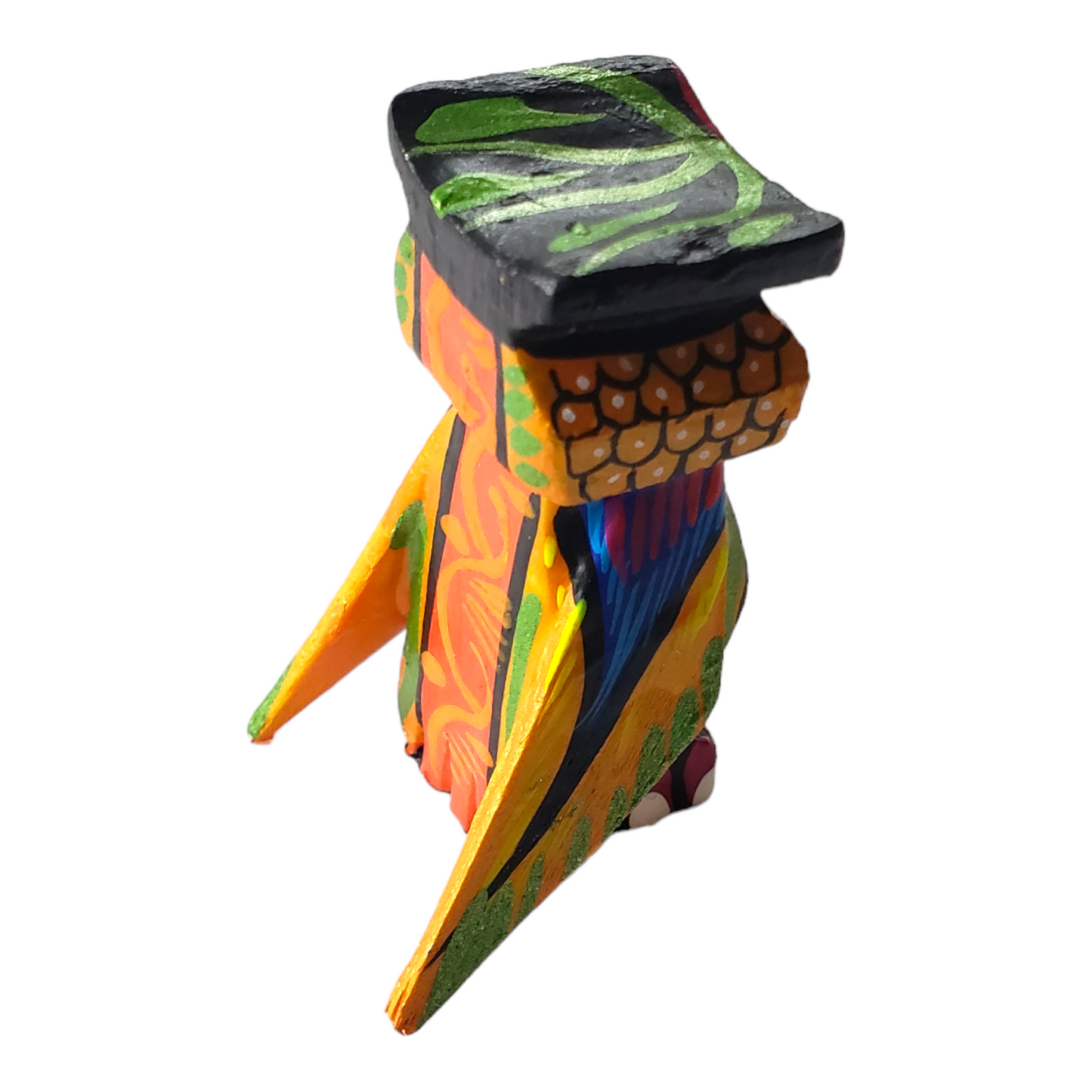 Cute Alebrije Owl Mini Wood Carving Oaxaca Hand Painted