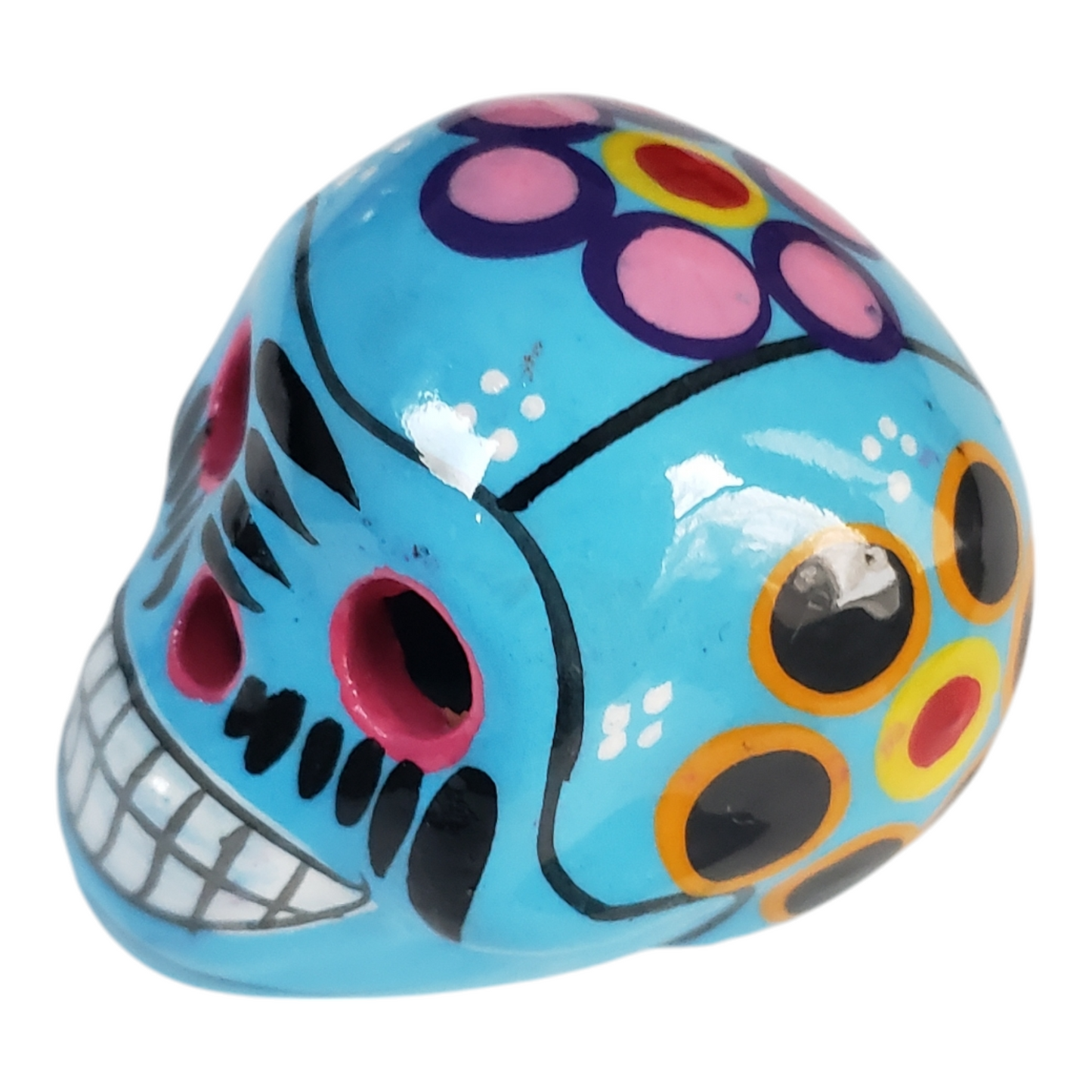 Mexican Dia de Muertos Ceramic Skull Small