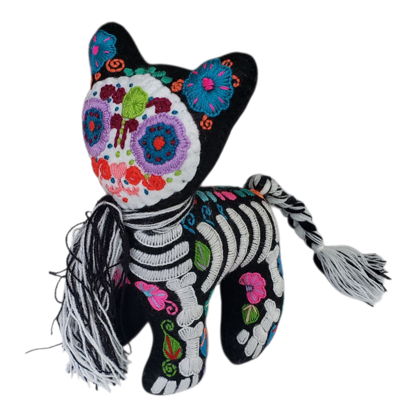 Dia de Muertos Felt Skeleton Sugar Skull Cat
