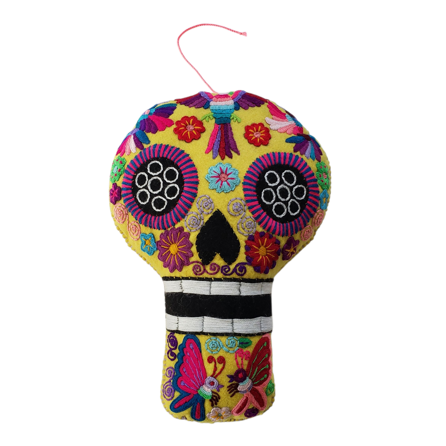 Sugar Skull Felt Pillow Wall Hanging
