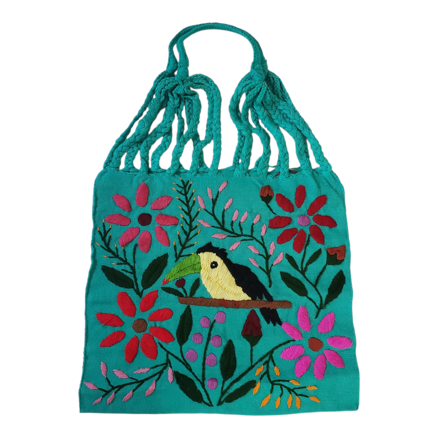 Embroidered Mexican Woven Tote Bag