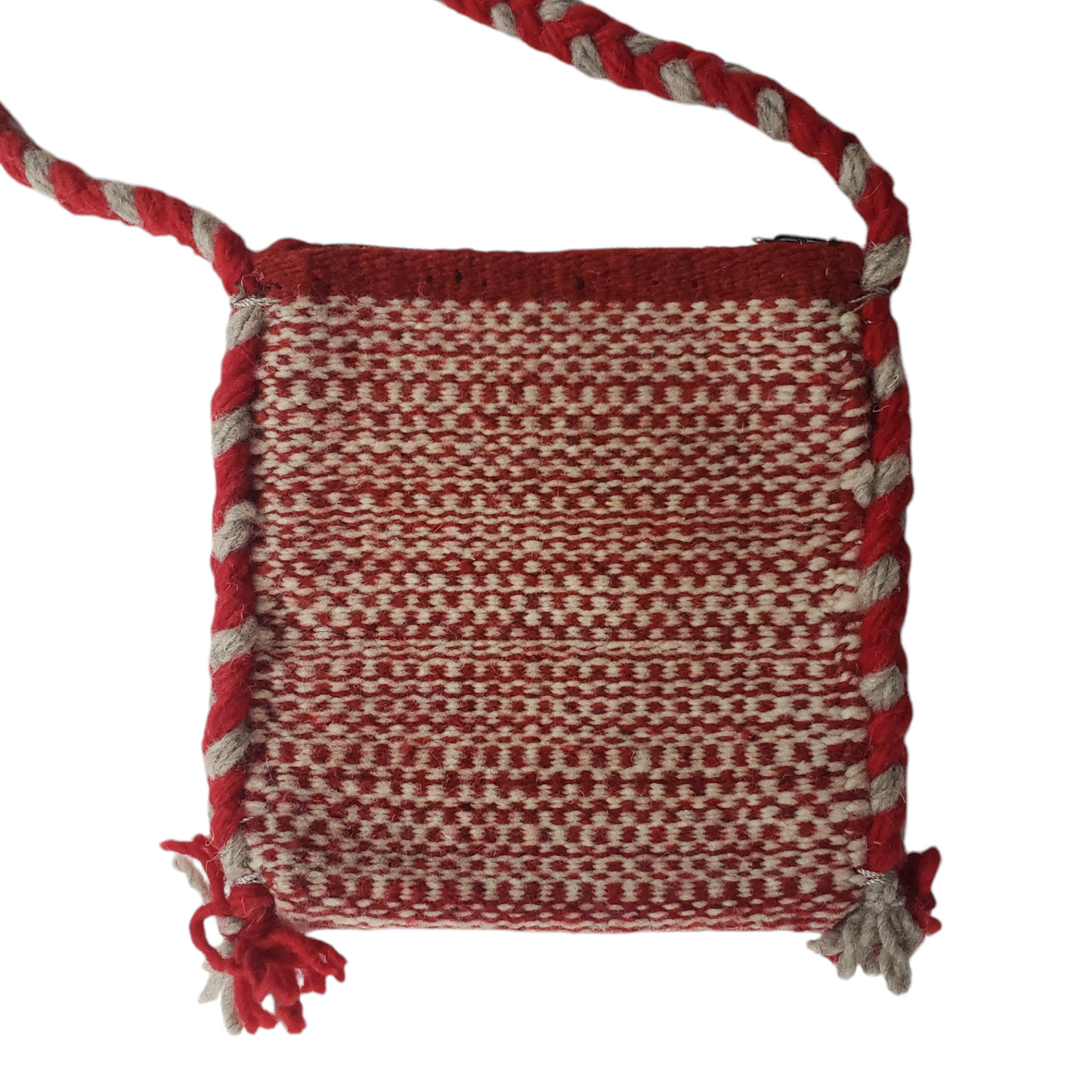 Zapotec Red White Woven Bag