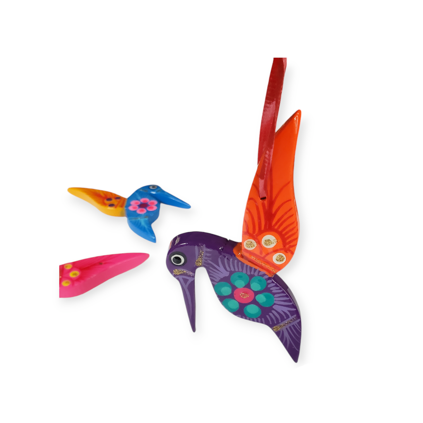 Hummingbird Wood Ornament from Guerrero, Mexico