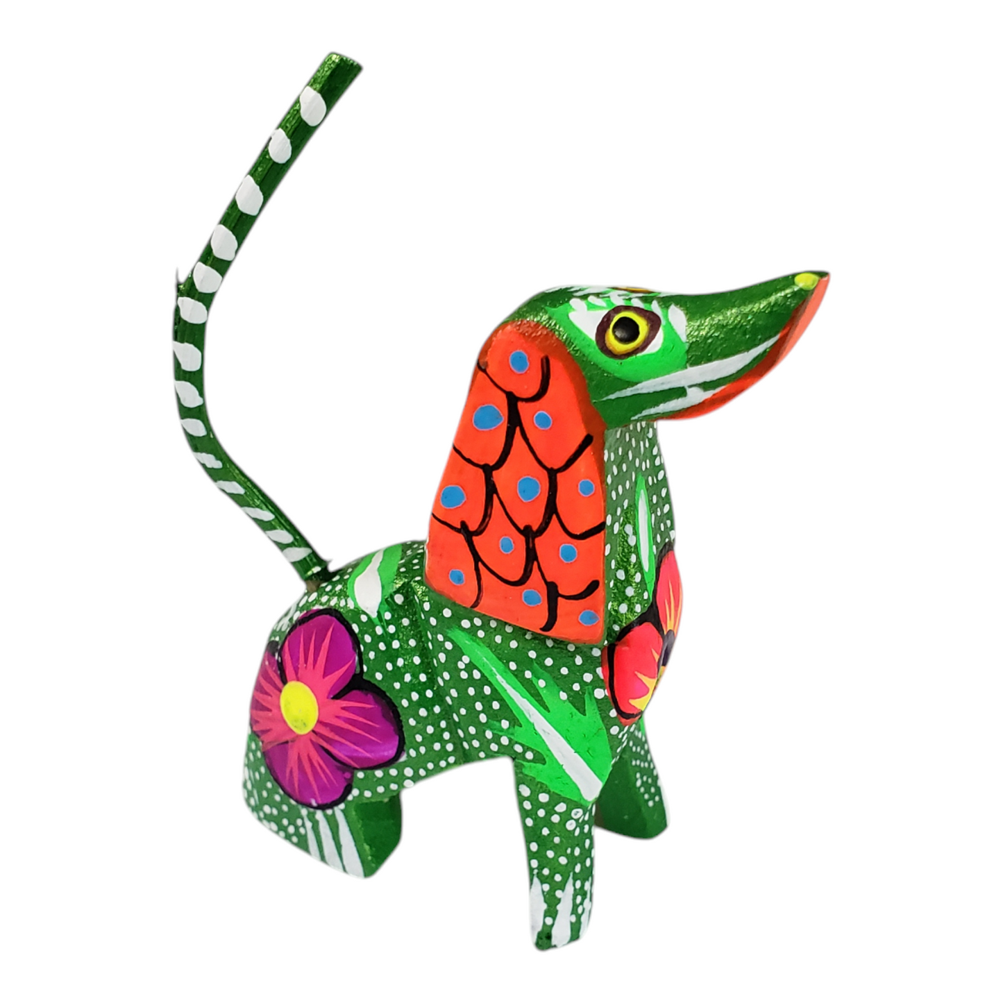 Mexican Alebrije Mini Dog Wood Carving Oaxaca Art Hand Painted