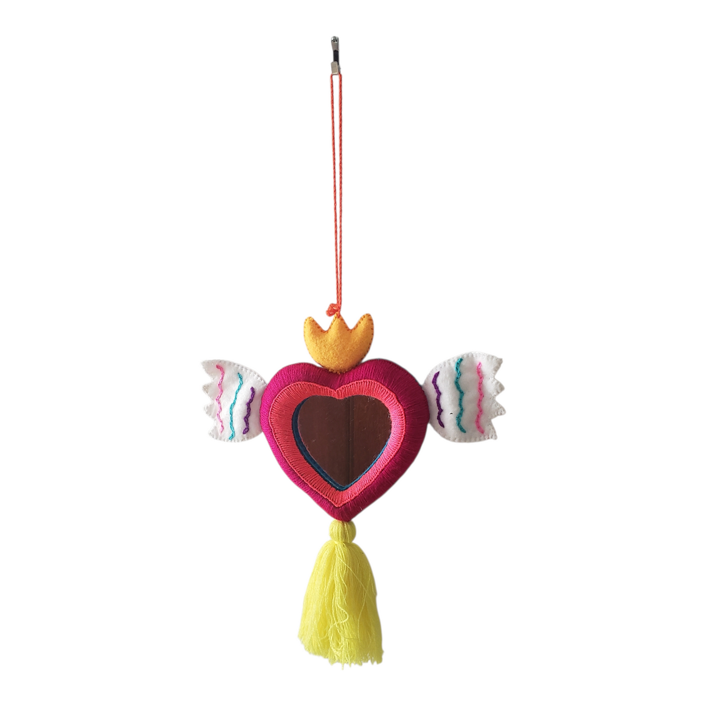 Milagros Heart Felt Mirror from Mexico