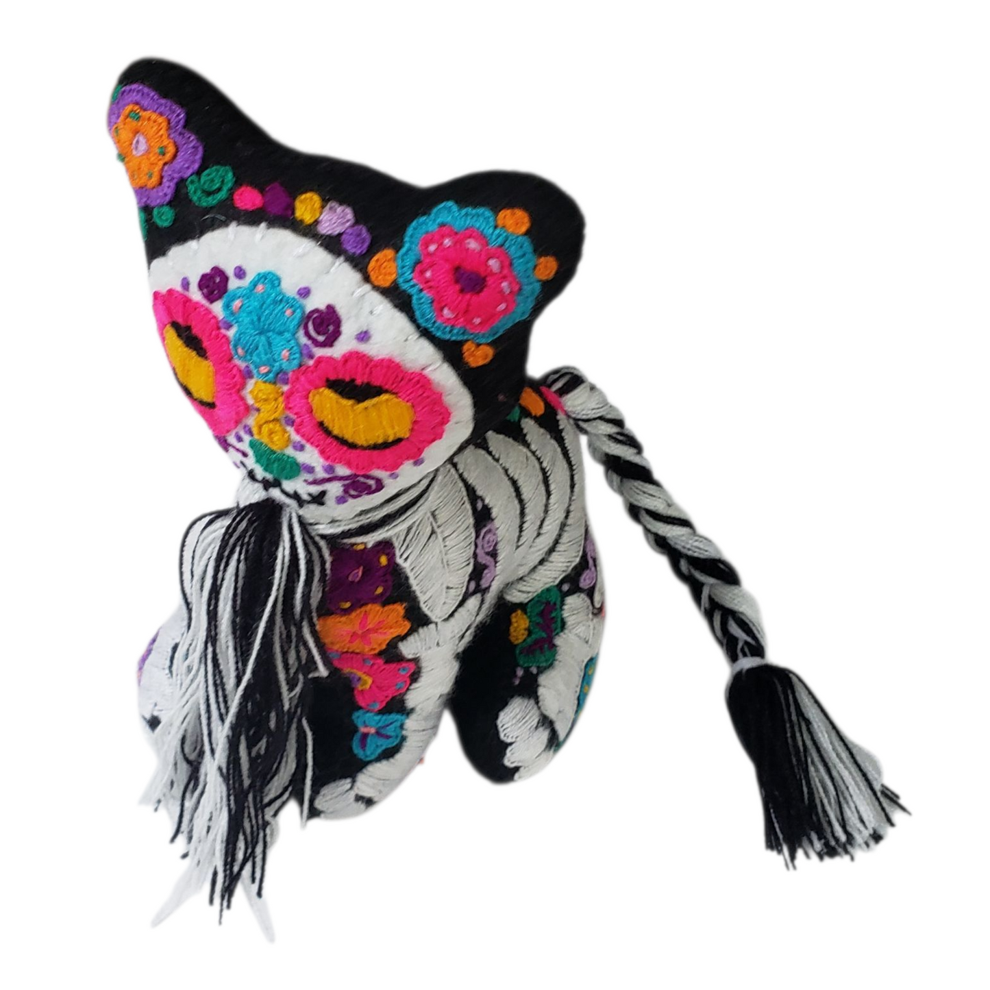 Dia de Muertos Felt Skeleton Sugar Skull Cat