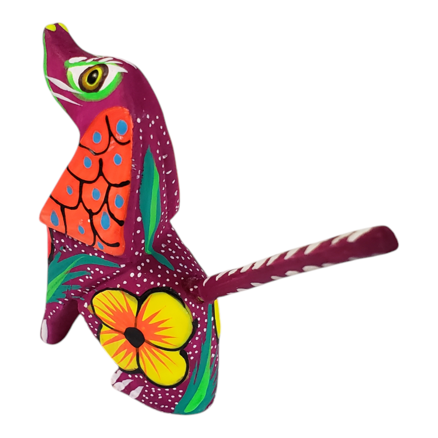 Mexican Alebrije Mini Dog Wood Carving Oaxaca Art Hand Painted