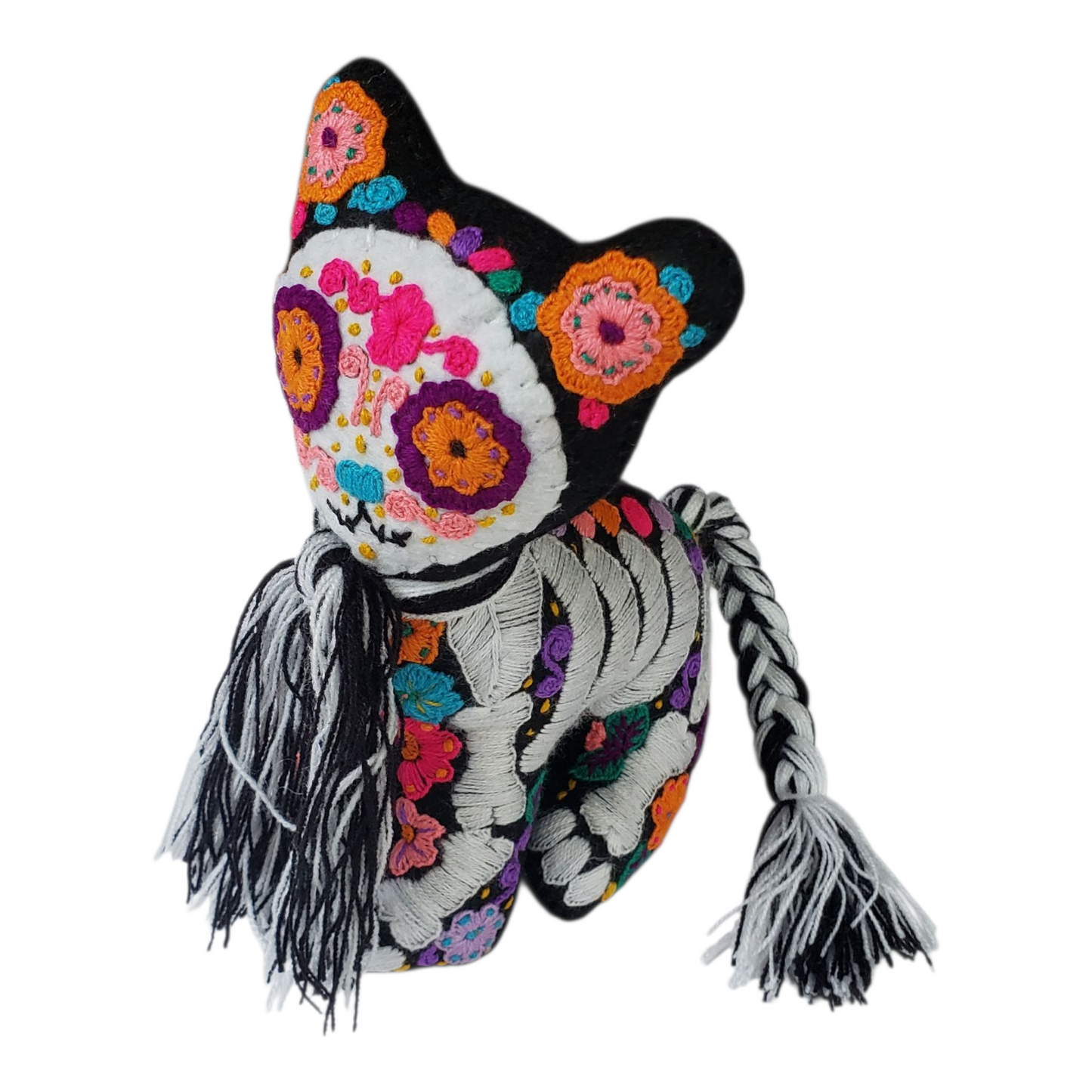 Dia de Muertos Felt Skeleton Sugar Skull Cat