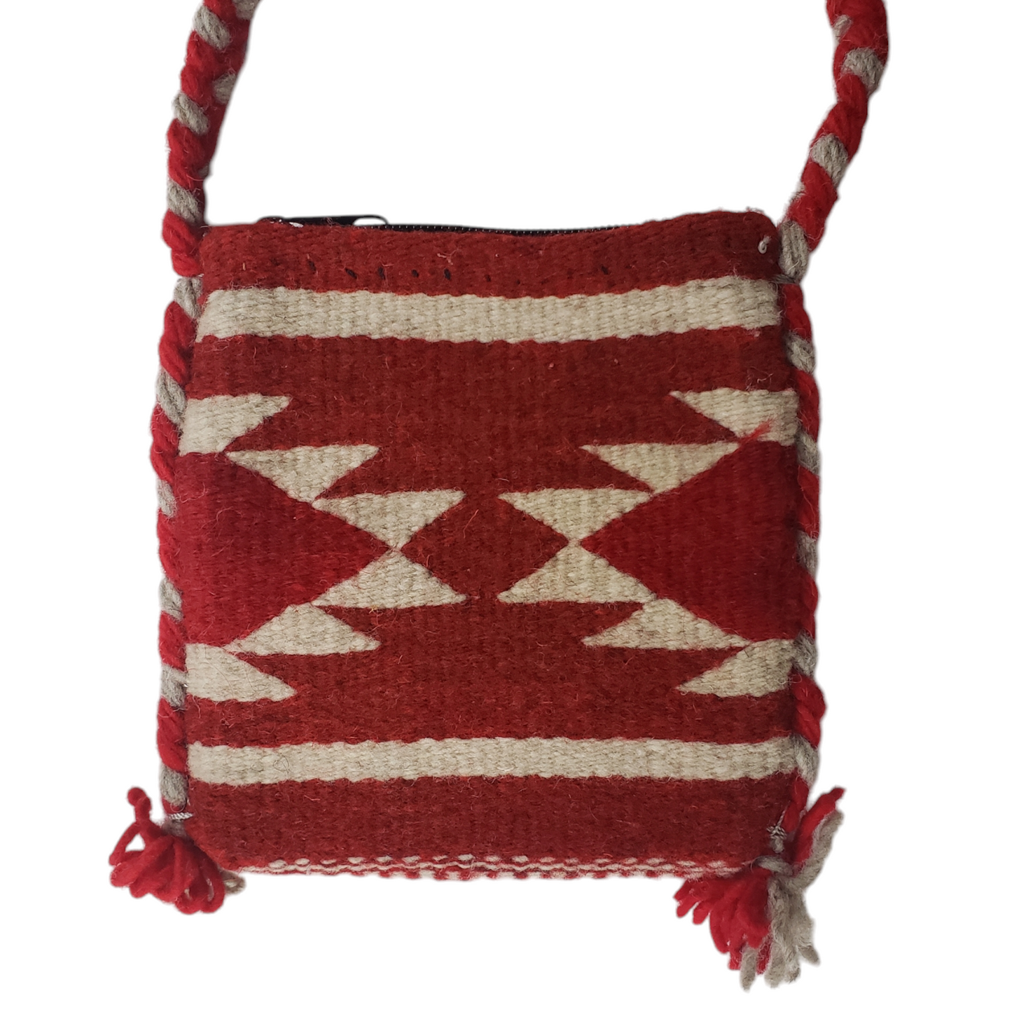 Zapotec Red White Woven Bag