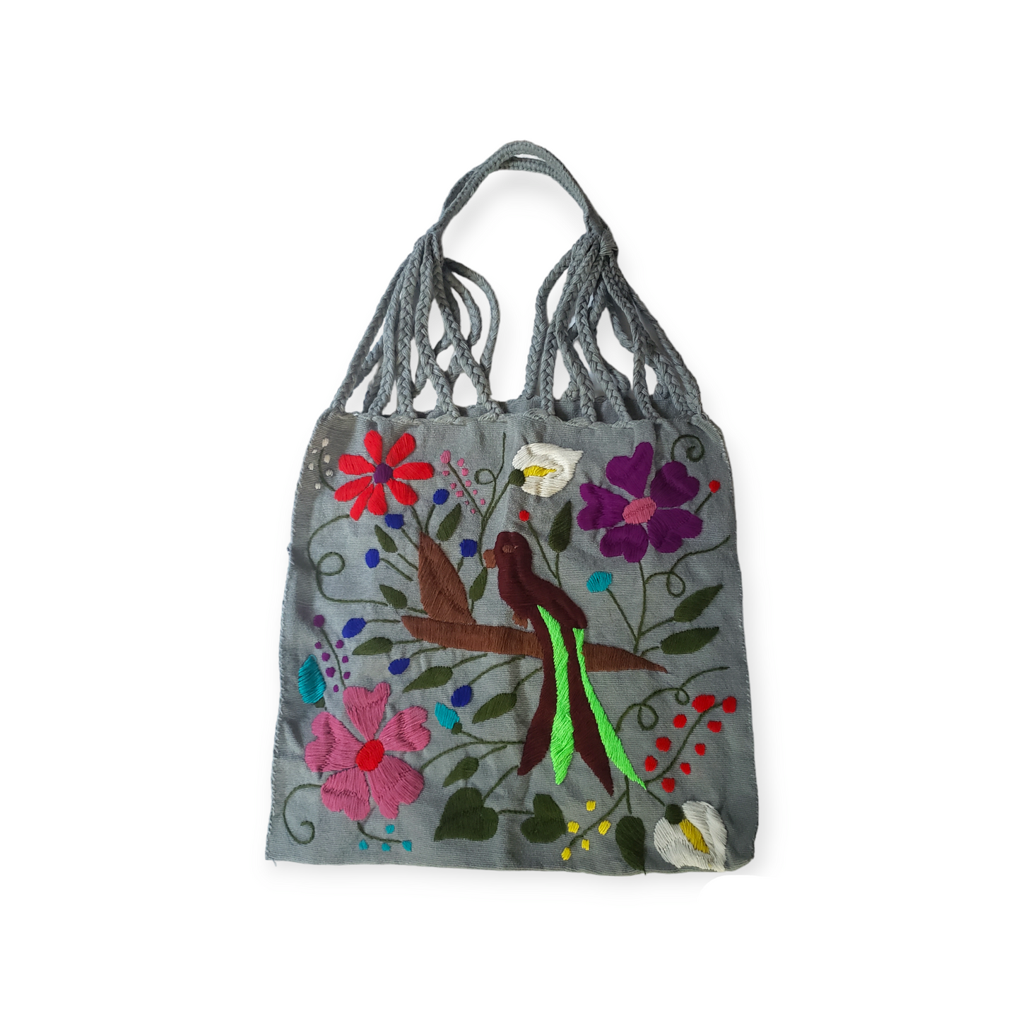 Embroidered Mexican Woven Tote Bag