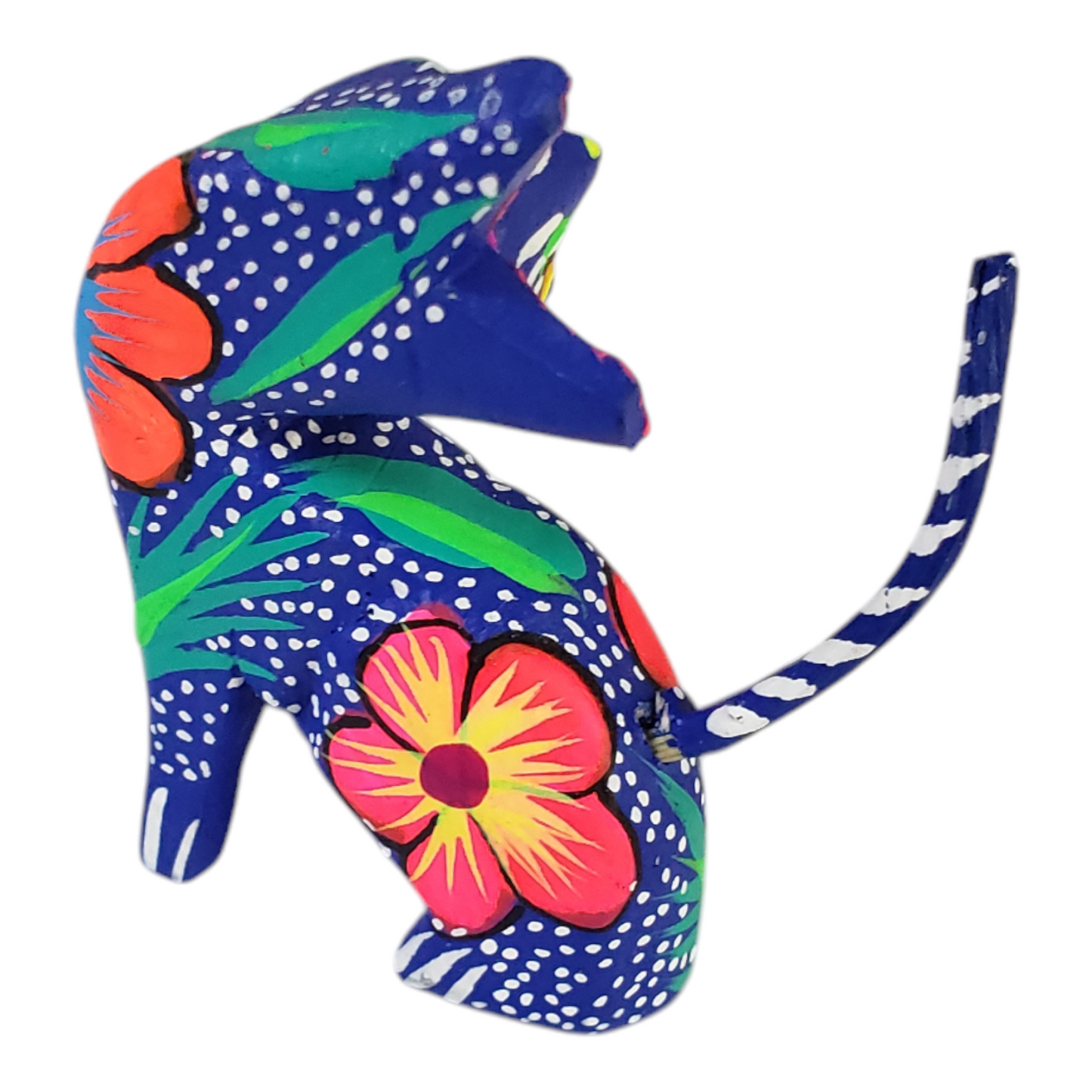 Oaxacan Alebrije Cat Mini Wood Carving Mexican Hand Painted