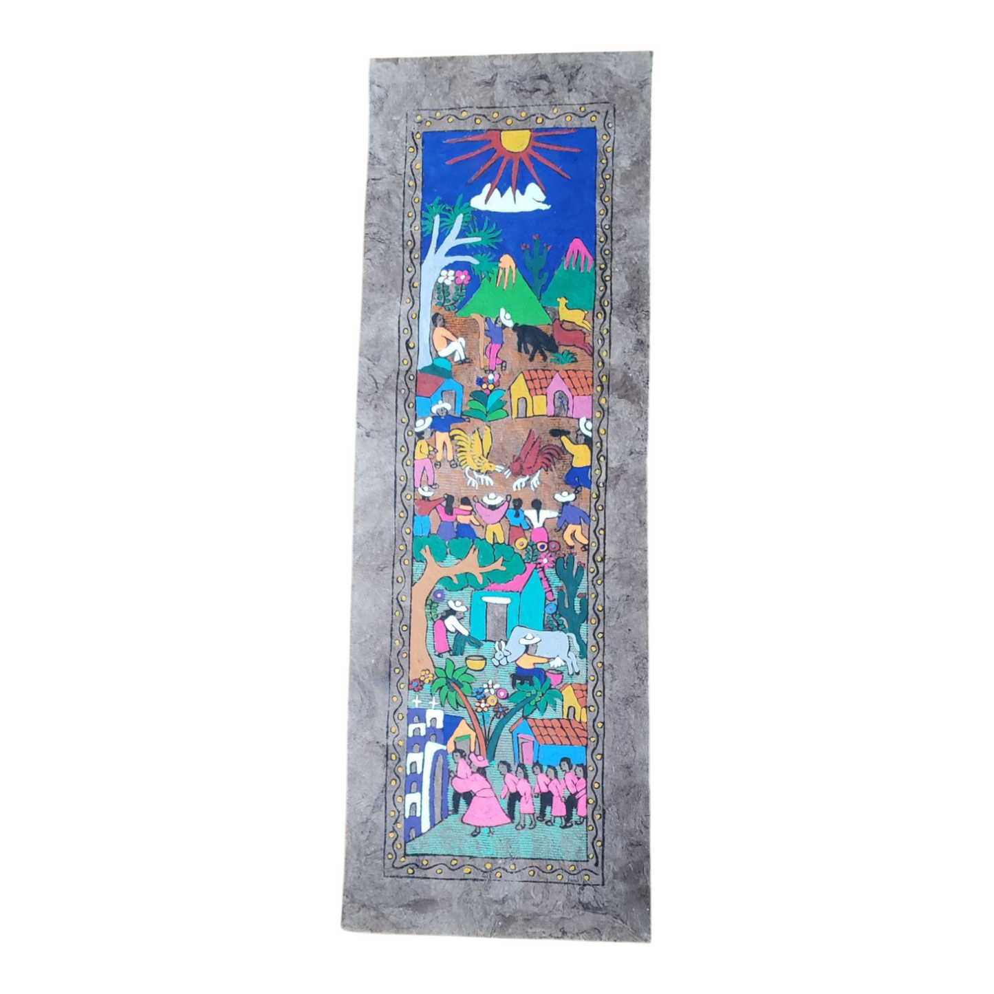 Papel Amate Wall Hanging Oaxaca - Long