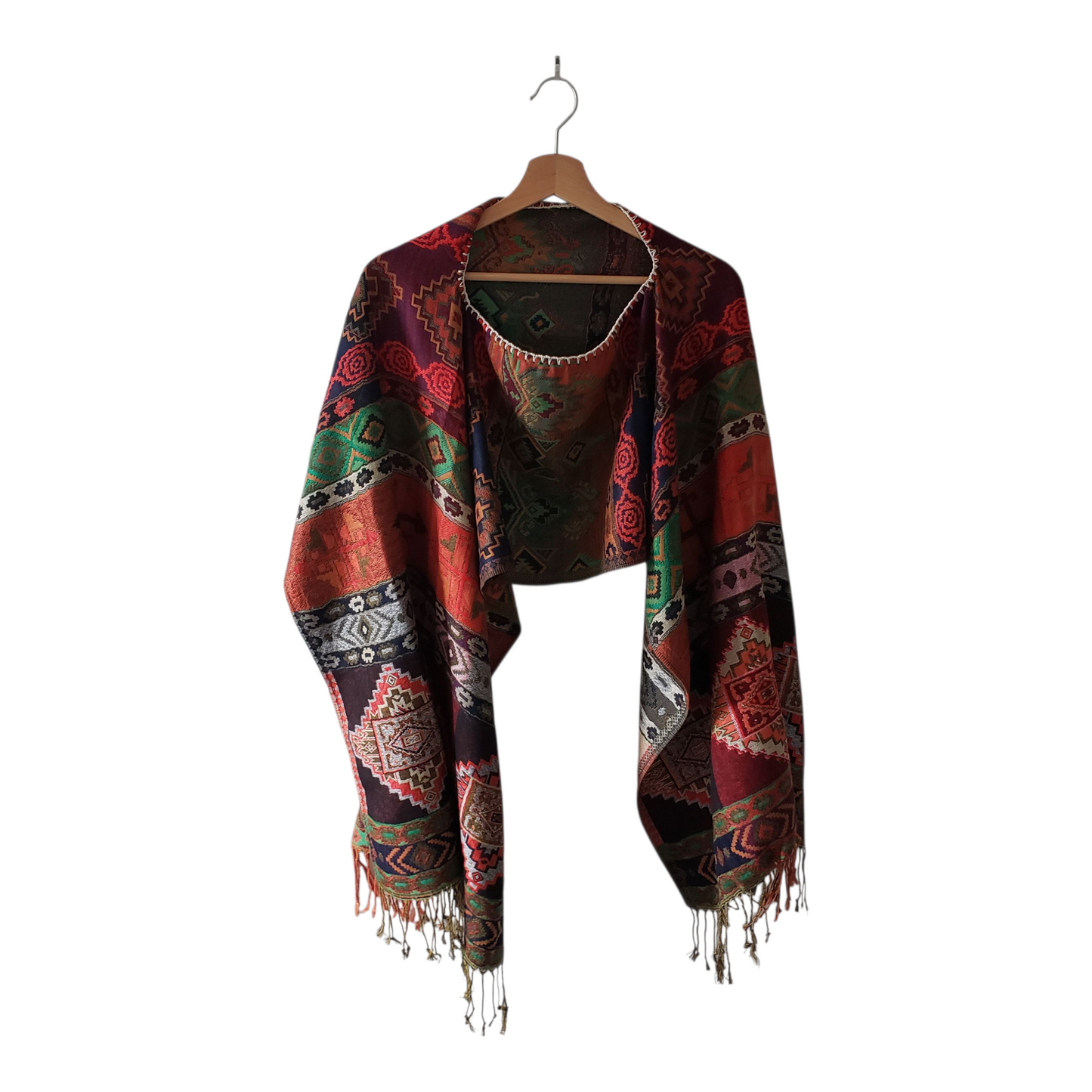 Mexican Poncho Scarf Cape Mexican Shawl Oaxaca Handwoven