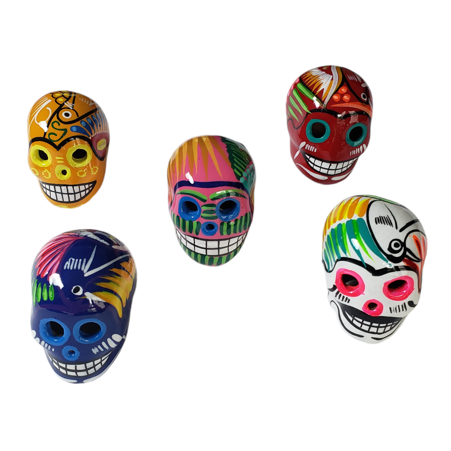 Mexican Dia de Muertos Ceramic Skull Small