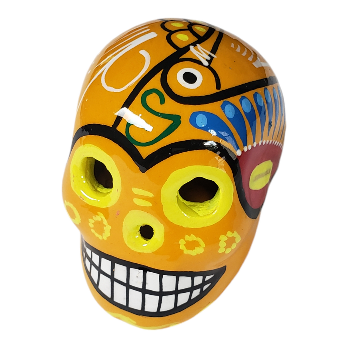 Mexican Dia de Muertos Ceramic Skull Small