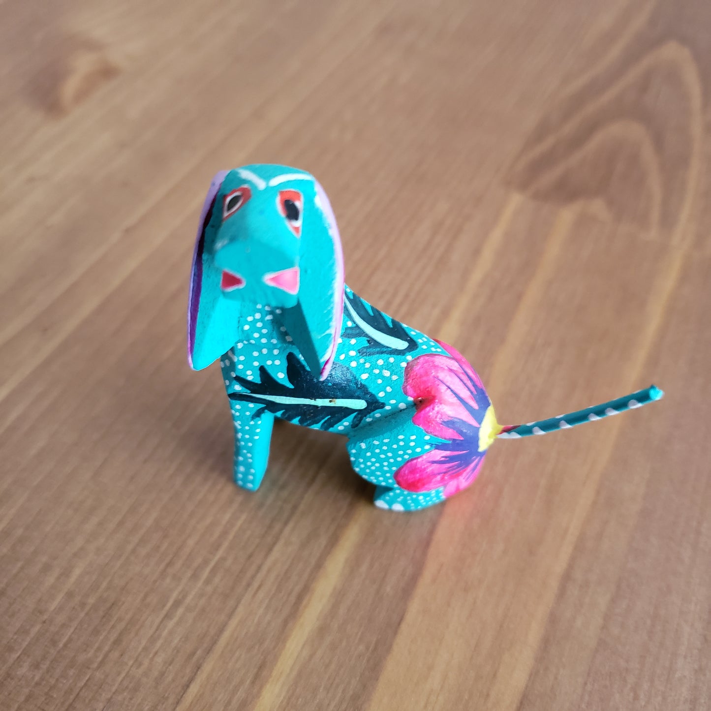 Colorful Dog Mini Alebrije Oaxacan Wood Carving Mexican Hand Painted - The Little Pueblo
