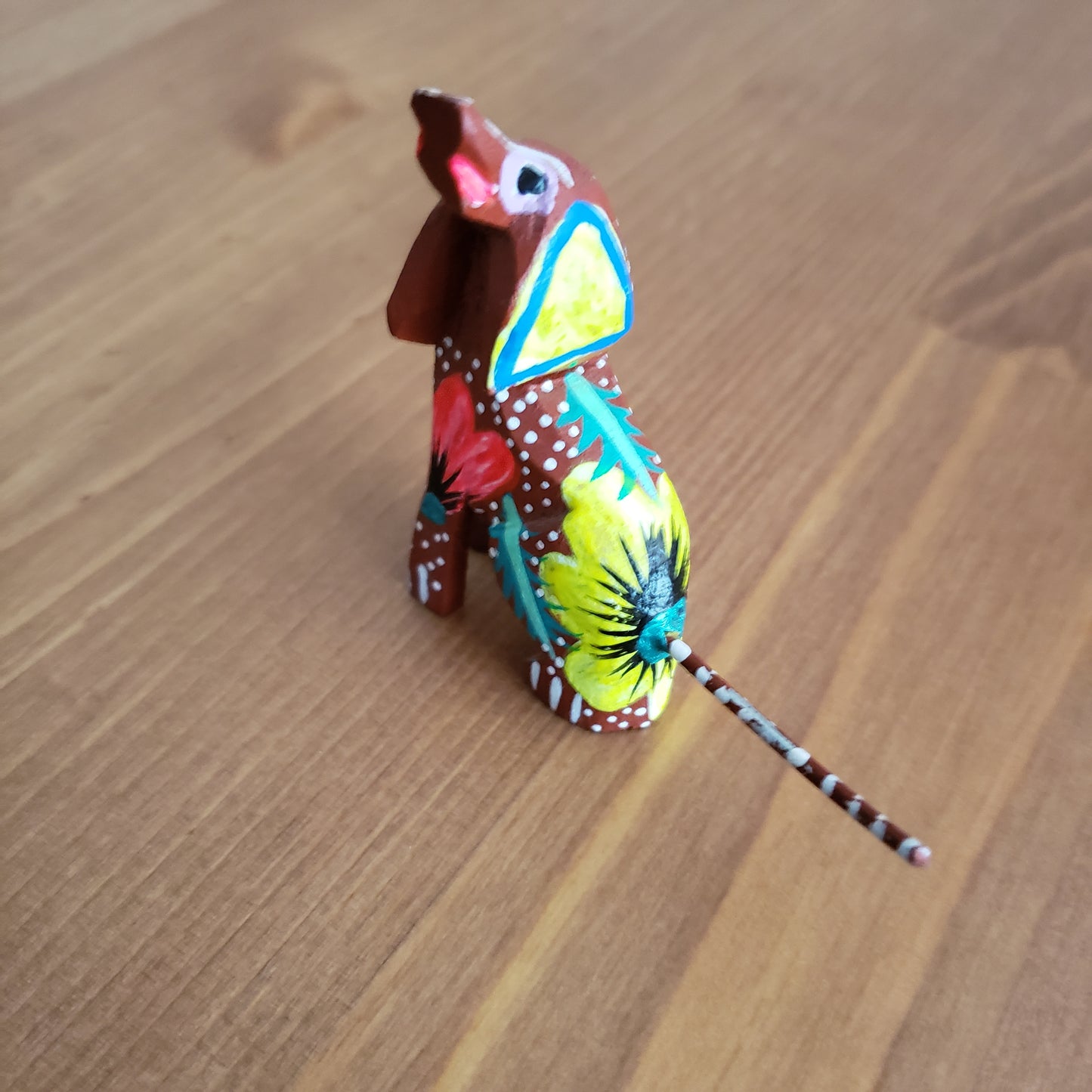 Colorful Dog Mini Alebrije Oaxacan Wood Carving Mexican Hand Painted - The Little Pueblo