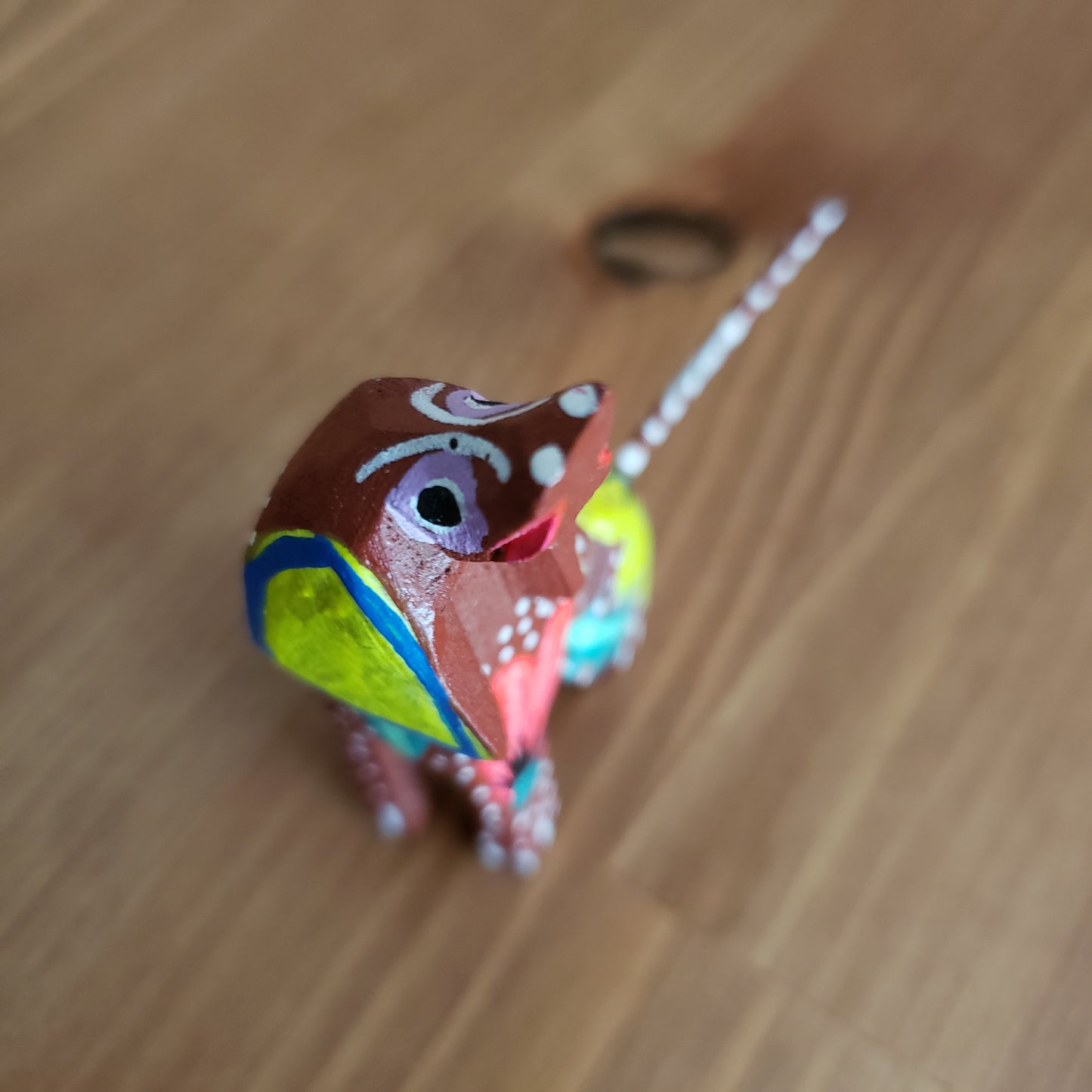Colorful Dog Mini Alebrije Oaxacan Wood Carving Mexican Hand Painted - The Little Pueblo