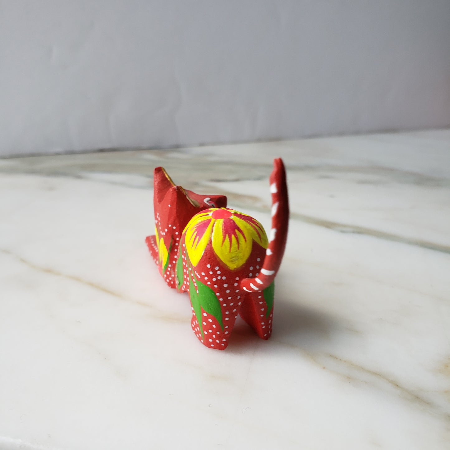 Oaxacan Alebrije Cat Mini Wood Carving Mexican Hand Painted - The Little Pueblo