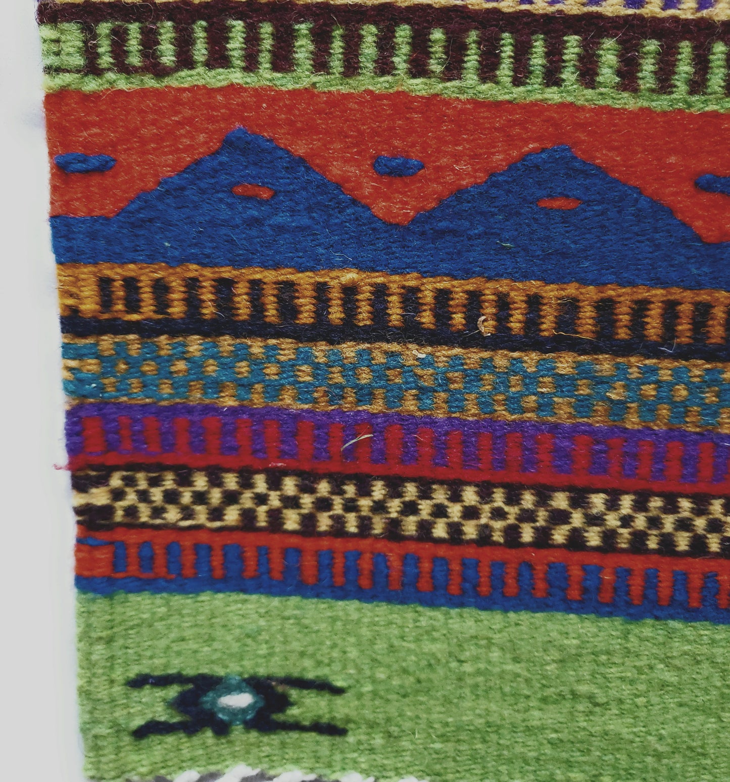 Zapotec Oaxacan Hand Woven Geometric Floor Mat Rug Reversible