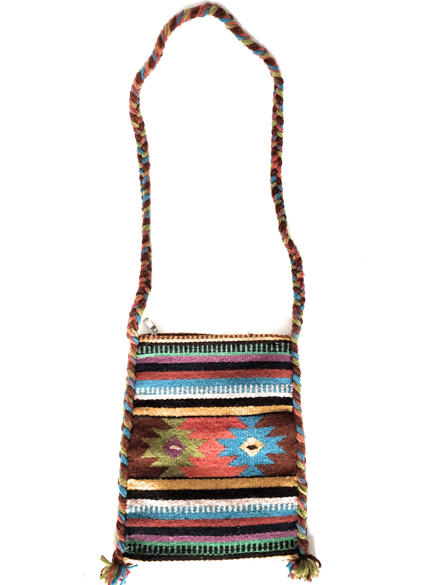 Mexican Shoulder Bag Zapotec Woven Wool Purse Oaxaca Handmade