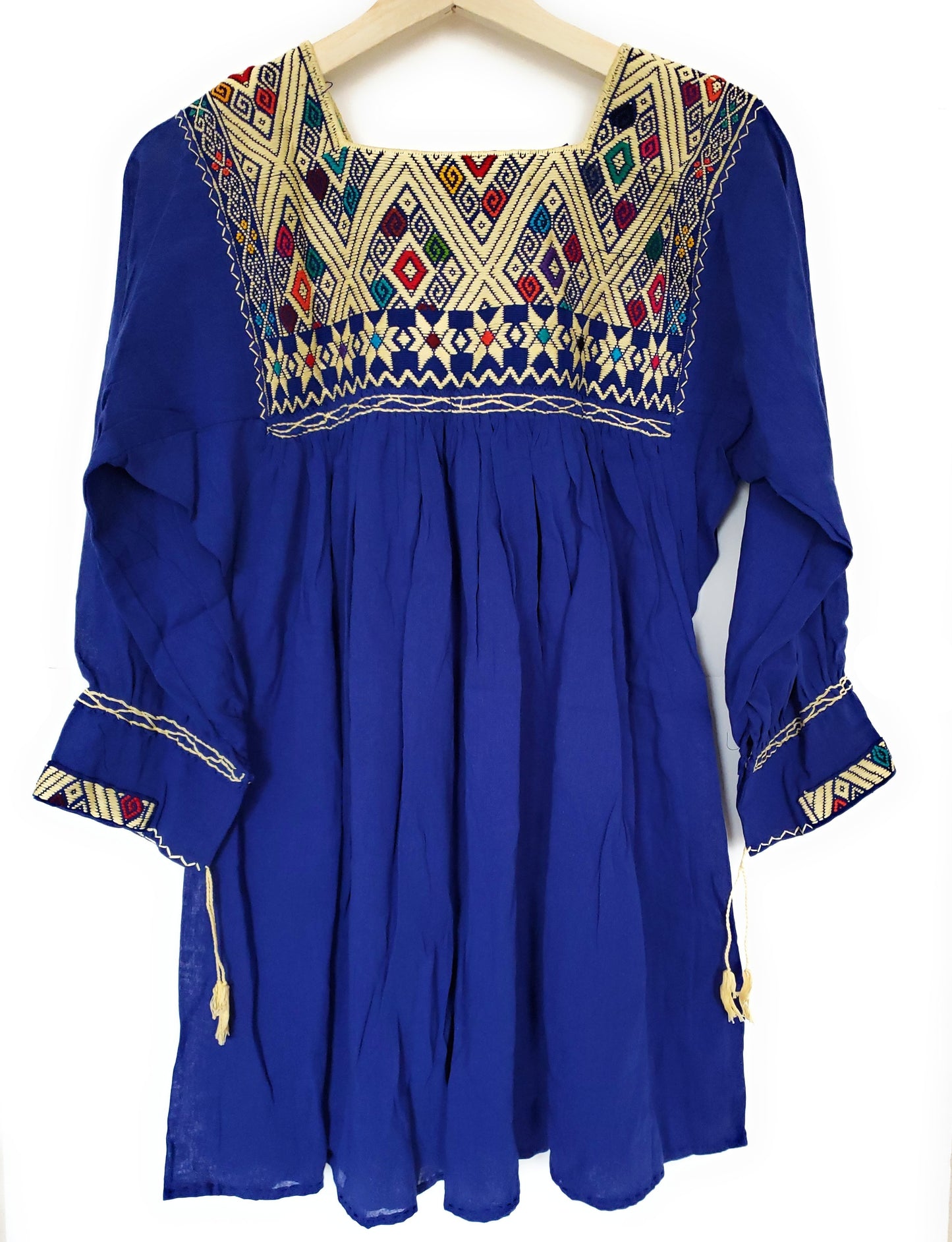 Mexican Traditional Embroidered Geometric Shirt top Mayan