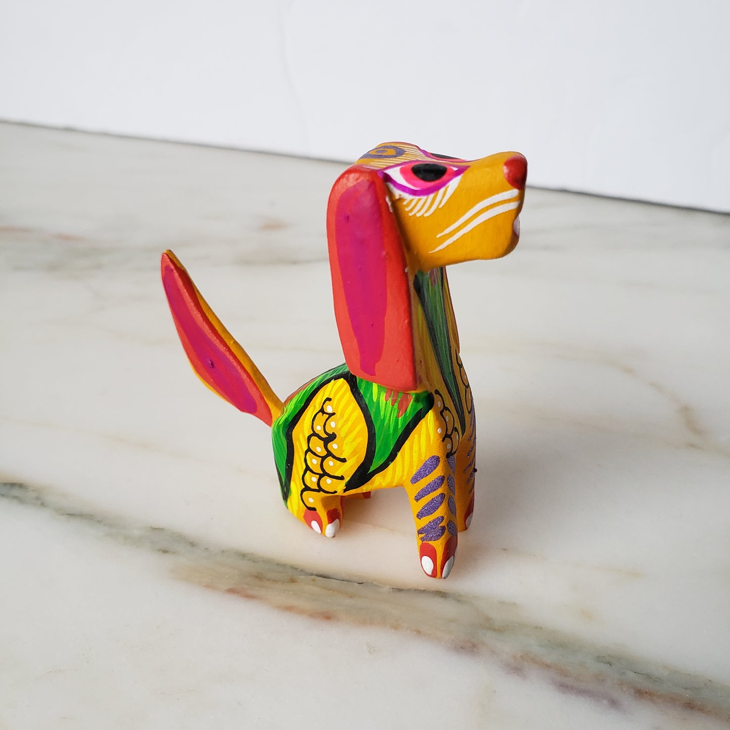 Colorful Dog Mini Alebrije Oaxacan Wood Carving Mexican Hand Painted