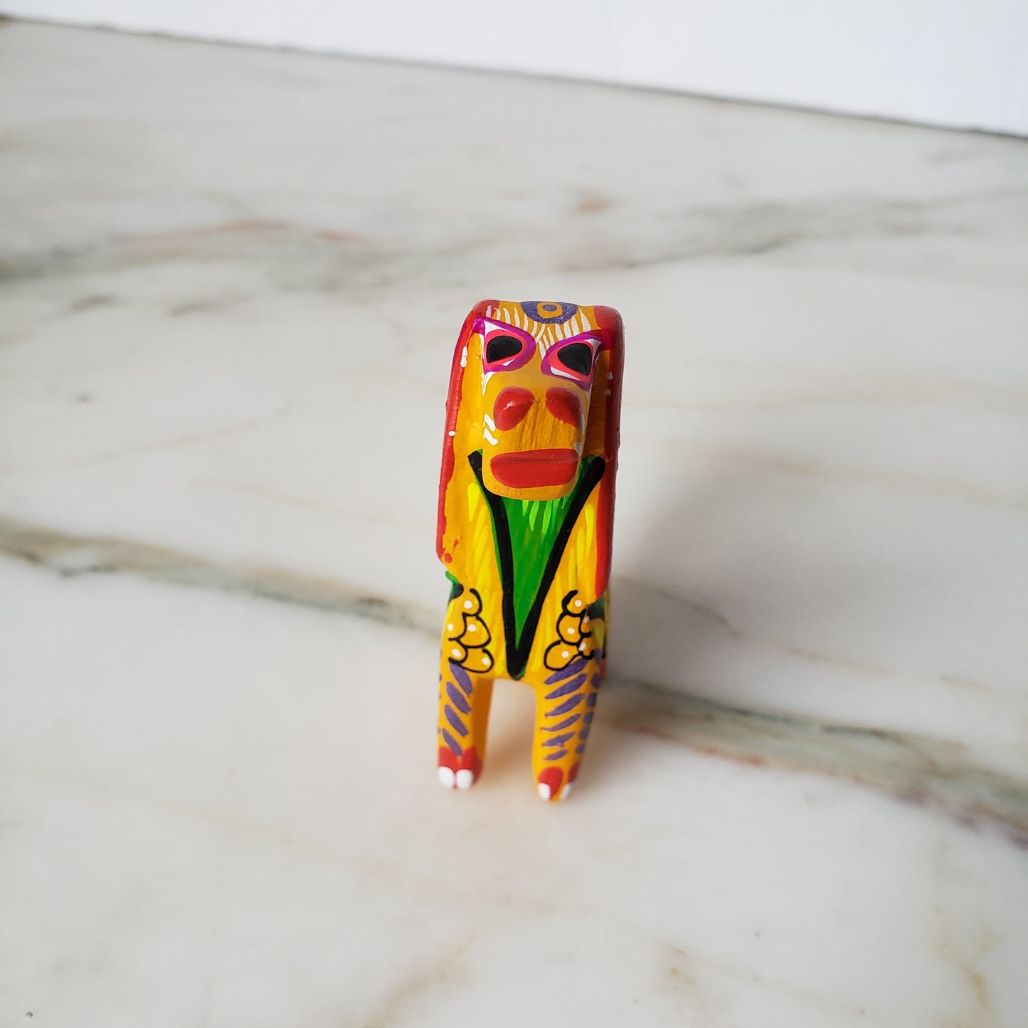Colorful Dog Mini Alebrije Oaxacan Wood Carving Mexican Hand Painted