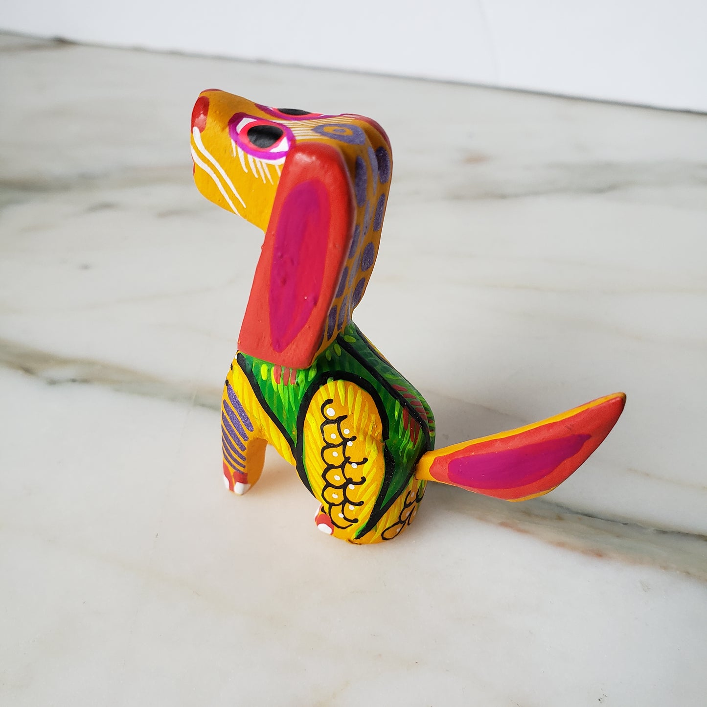 Colorful Dog Mini Alebrije Oaxacan Wood Carving Mexican Hand Painted