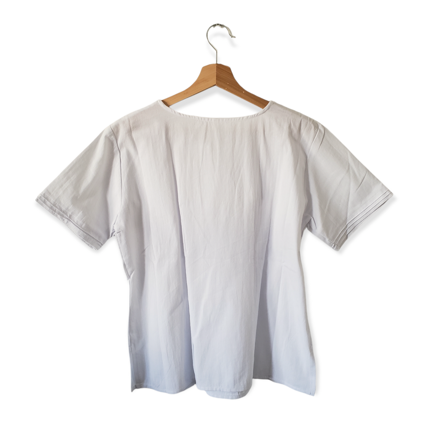 Traditional Mexican Embroidered Pleated Shirt Floral Top Blouse Handmade Oaxaca Floral