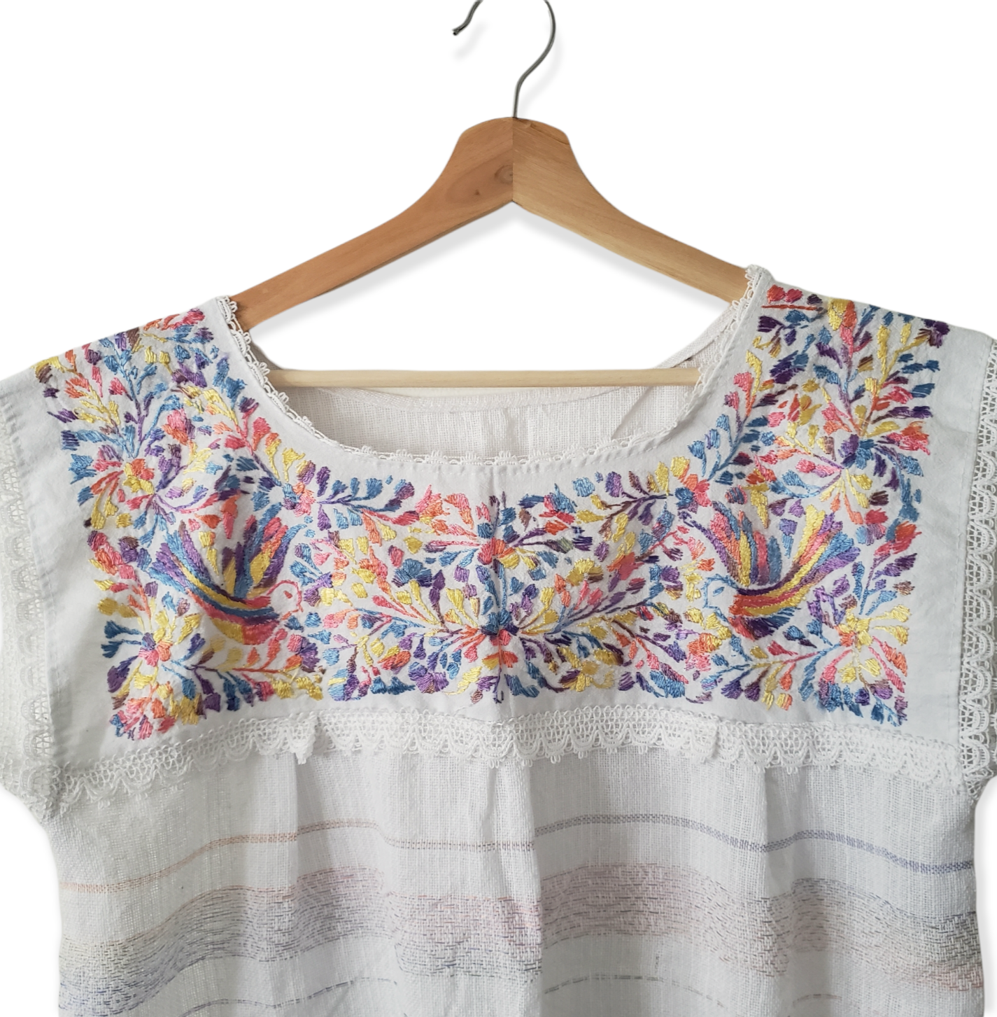 Handmade Woven Mexican Dove Bird Shirt from Oaxaca