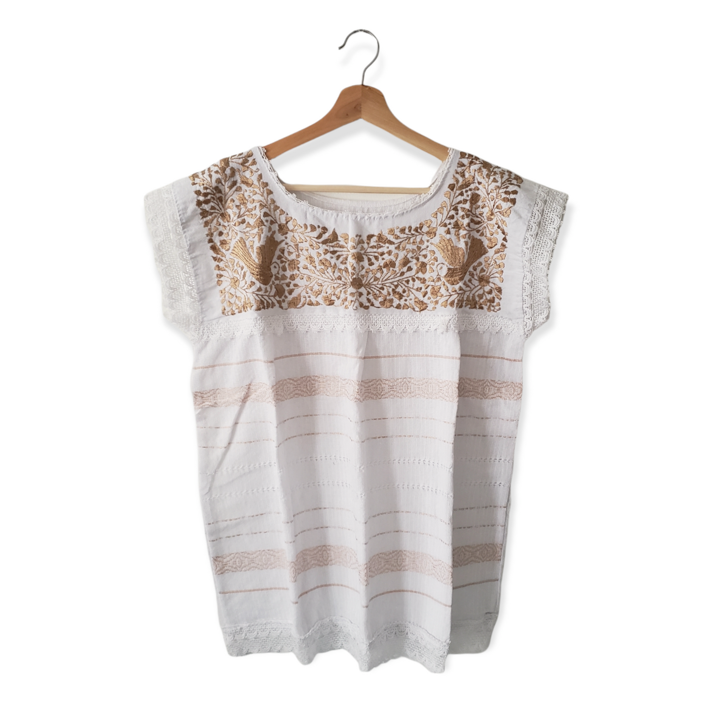 Handmade Woven Mexican Dove Bird Shirt from Oaxaca