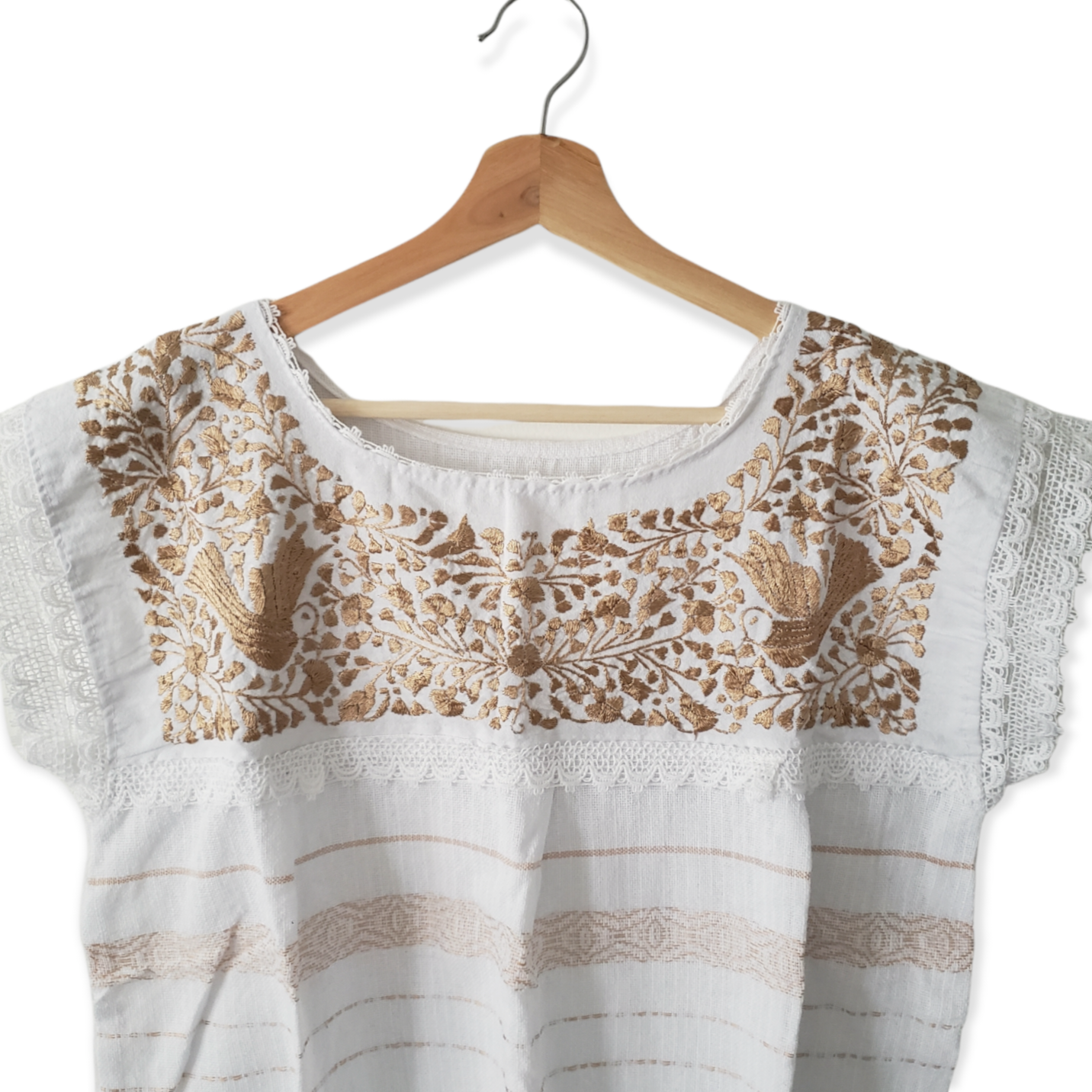 Handmade Woven Mexican Dove Bird Shirt from Oaxaca
