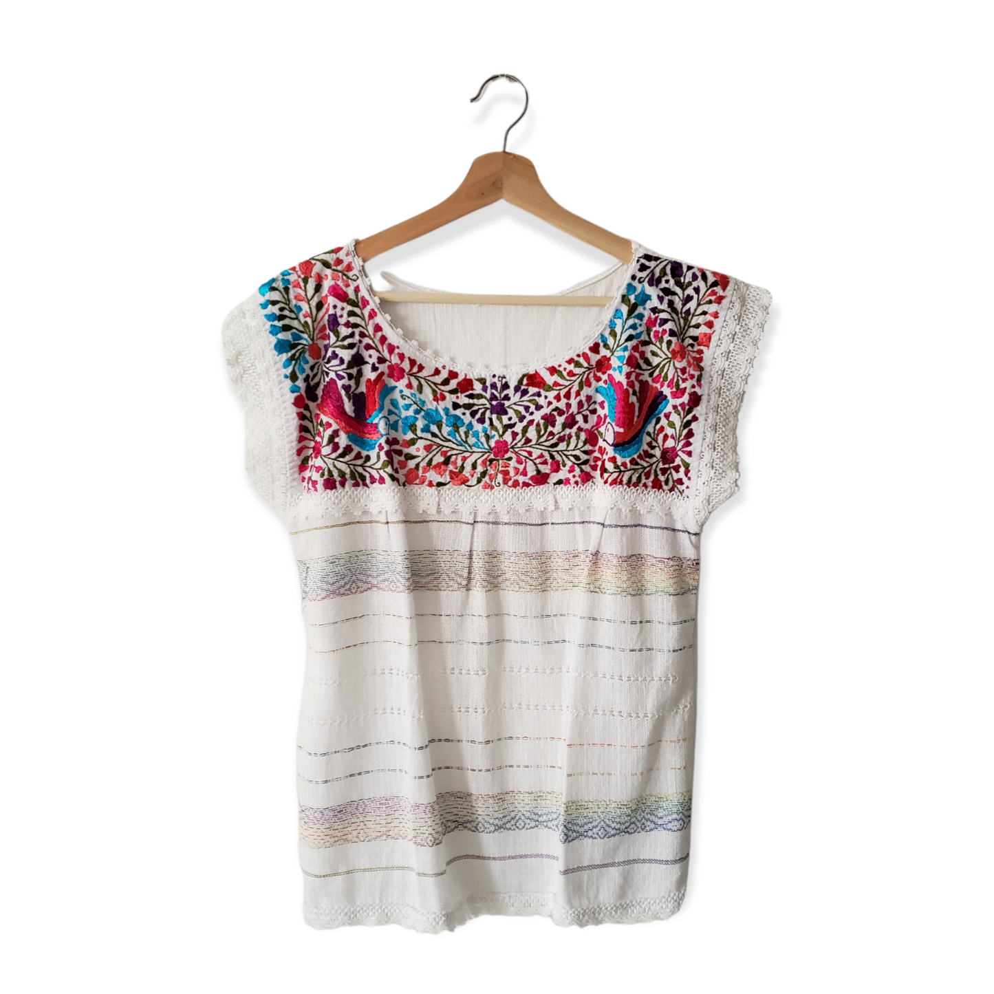 Handmade Woven Mexican Dove Bird Shirt from Oaxaca