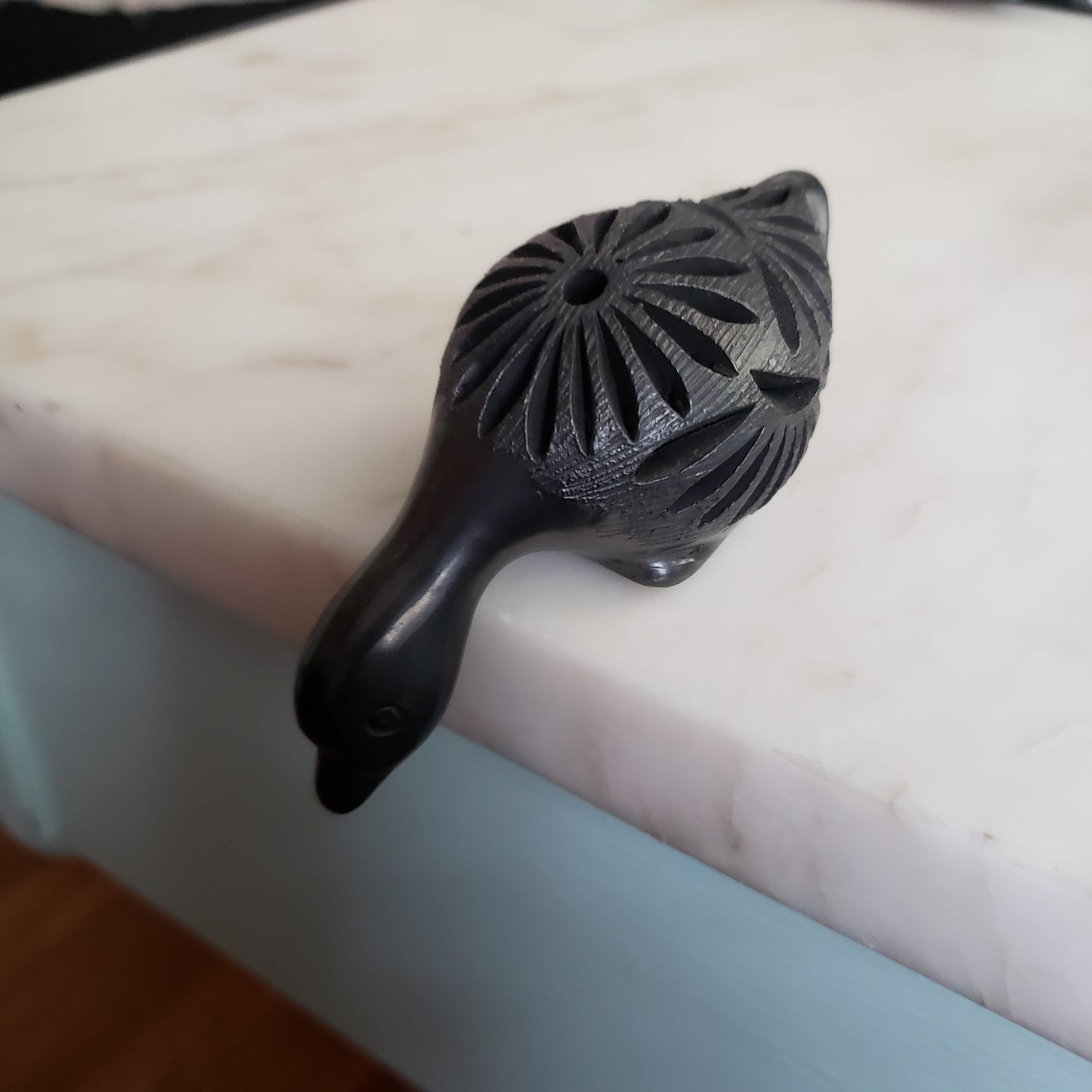 Oaxacan Barro Negro Black Clay Pottery Goose Figure