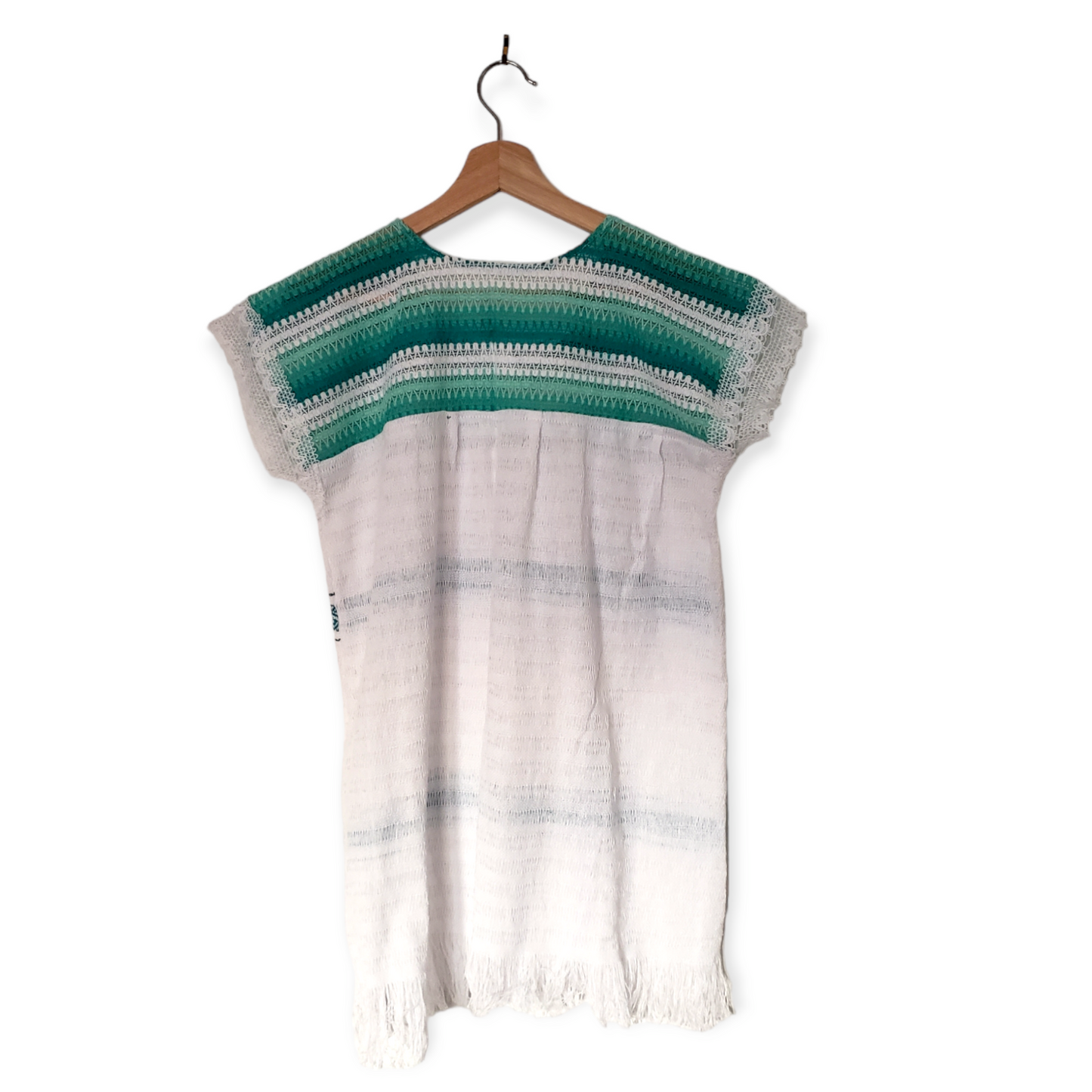 Mexican Woven Top Blouse Fringed