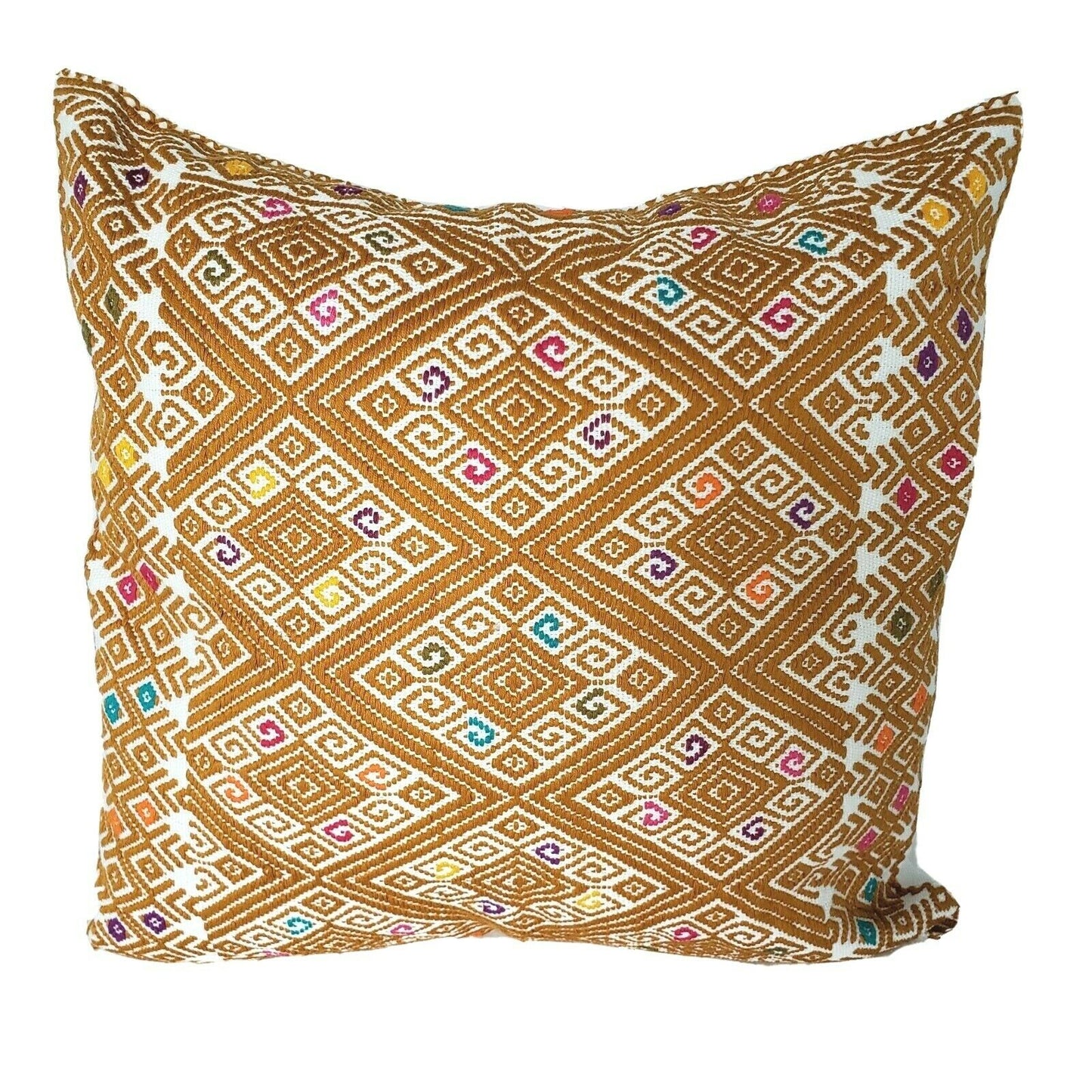 Mexican Mayan Pillow Cover Handmade Embroidered