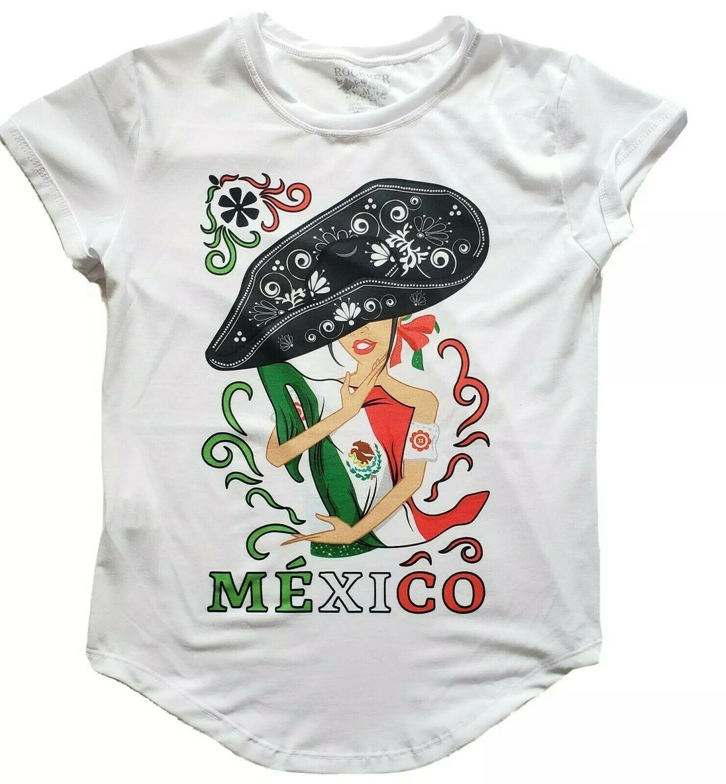 Mexican Women's Graphic Tee Floral Oaxaca T-Shirt Mexican Flag Hugging Mexico - The Little Pueblo