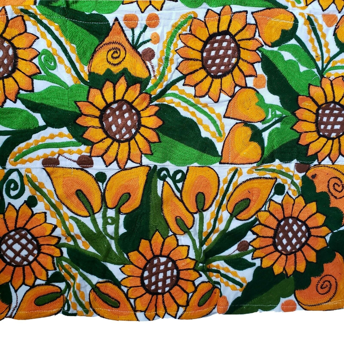 Embroidered Sunflower Apron With Pockets