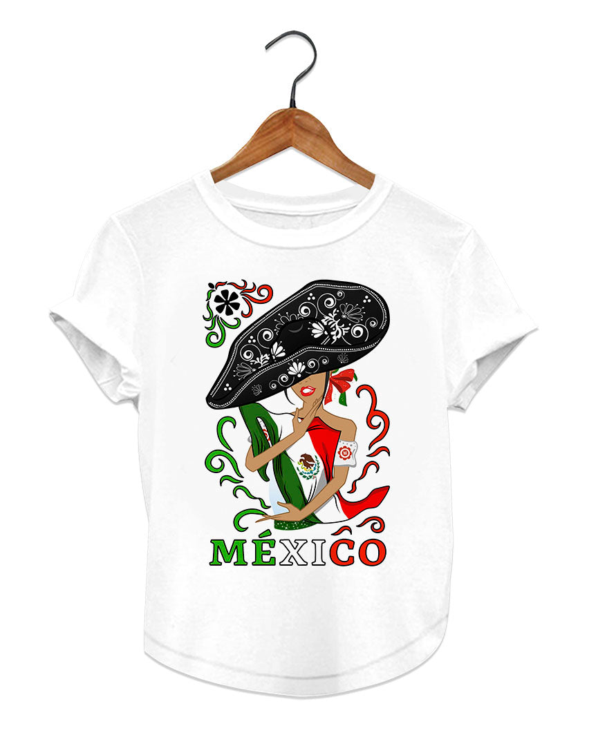 Mexican Women's Graphic Tee Floral Oaxaca T-Shirt Mexican Flag Hugging Mexico - The Little Pueblo