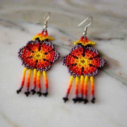 Mexican Beaded Earrings Huichol - The Little Pueblo