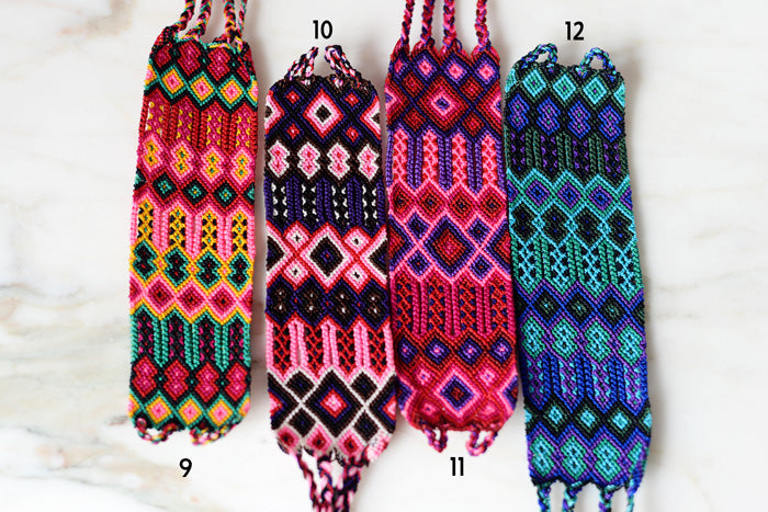 Embroidered Mexican Woven Friendship Bracelets - Medium - The Little Pueblo