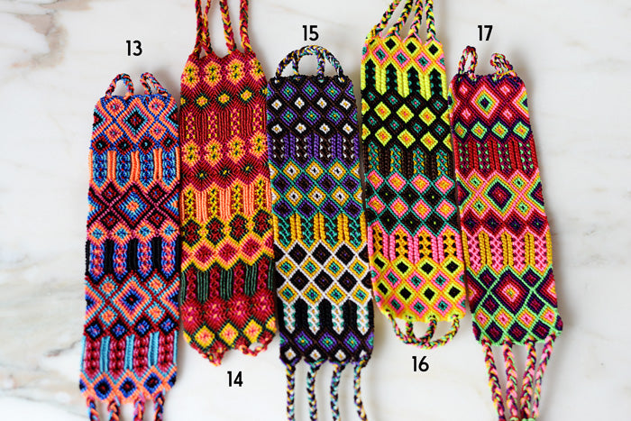 Embroidered Mexican Woven Friendship Bracelets - Medium - The Little Pueblo