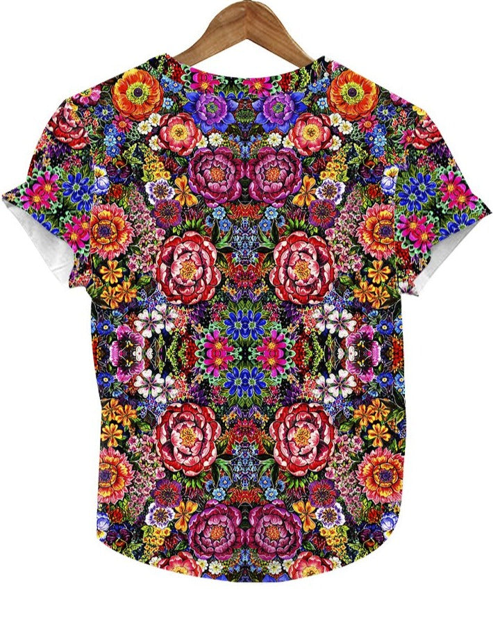 Frida Kahlo Full Print Graphic Tee Floral Mexican T-Shirt - The Little Pueblo