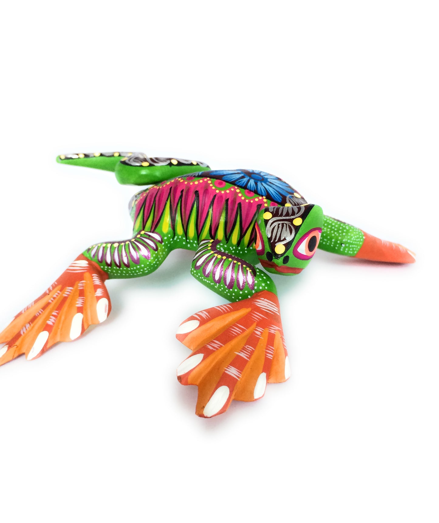 Lizard Iguana Oaxacan Alebrije Wood Carving Folk Art Sculpture Painting - The Little Pueblo