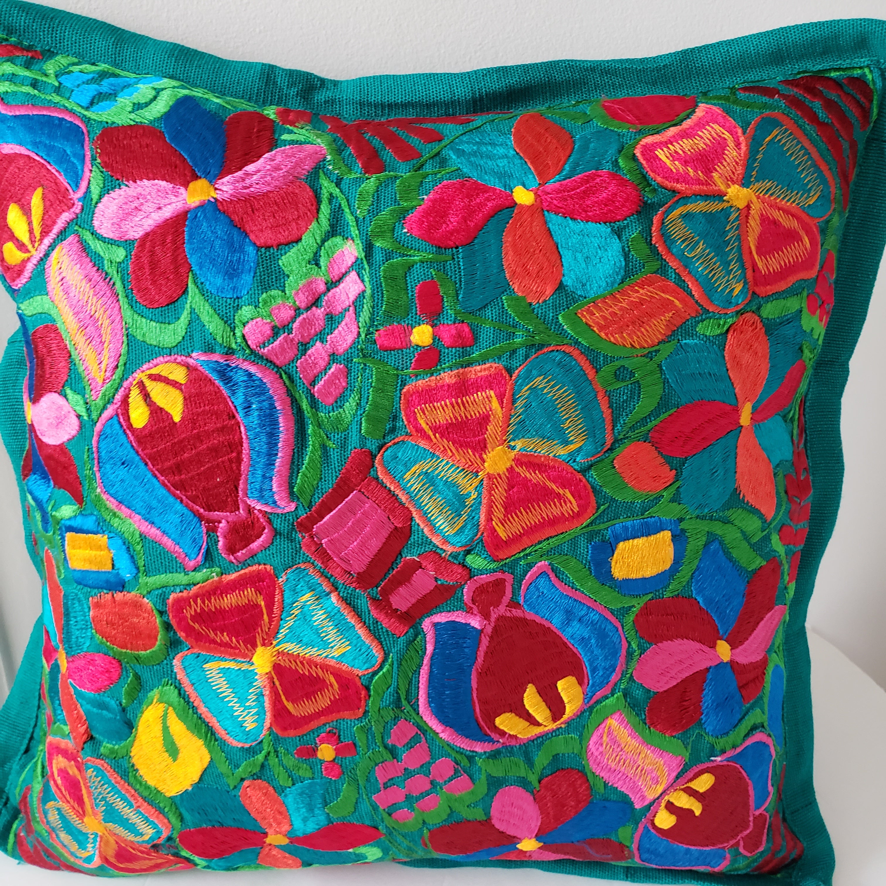 Mexican Pillow Cover Oaxaca Handmade Embroidered Decorative Pillow Case