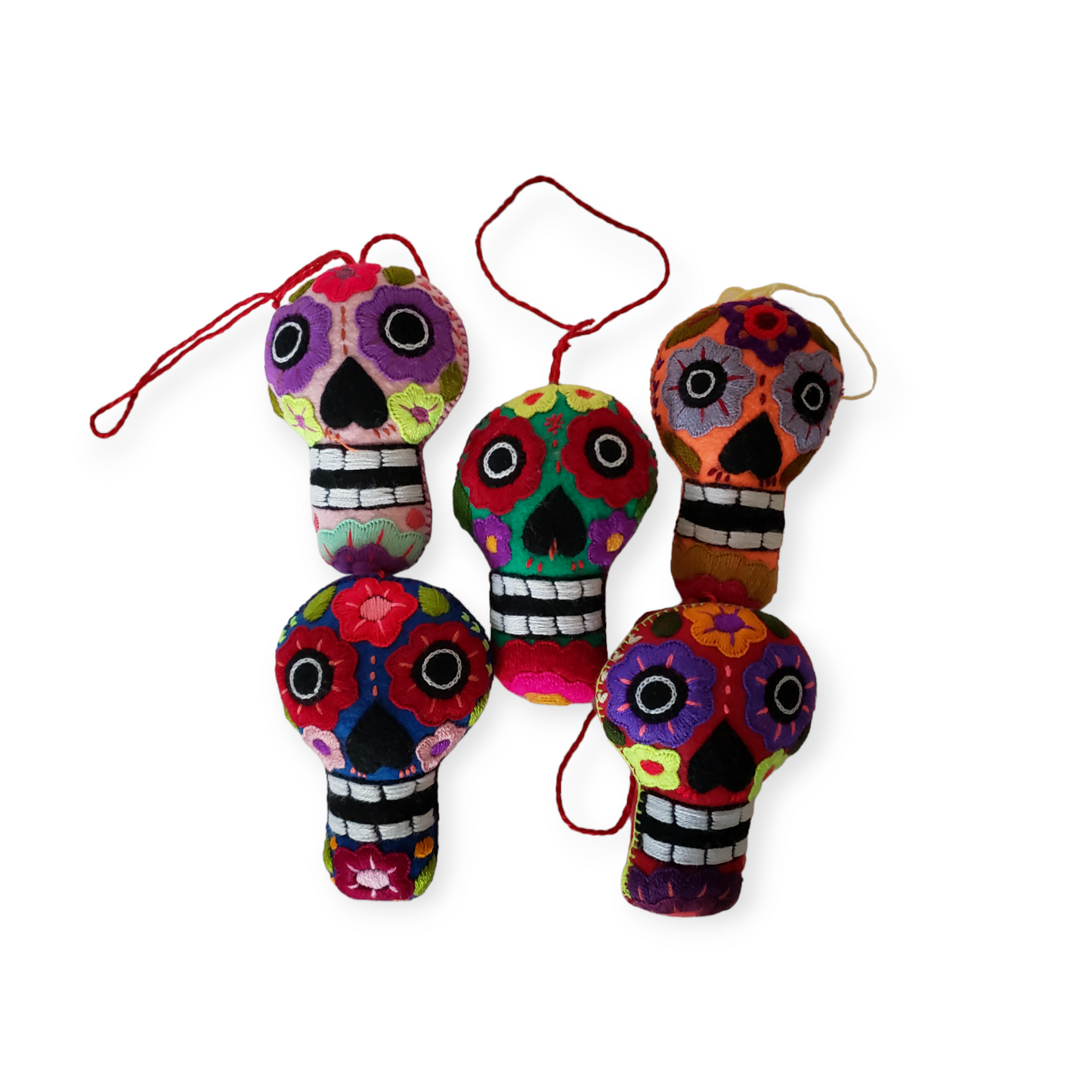 Dia de Muertos Skull Ornaments from Chiapas Mexico