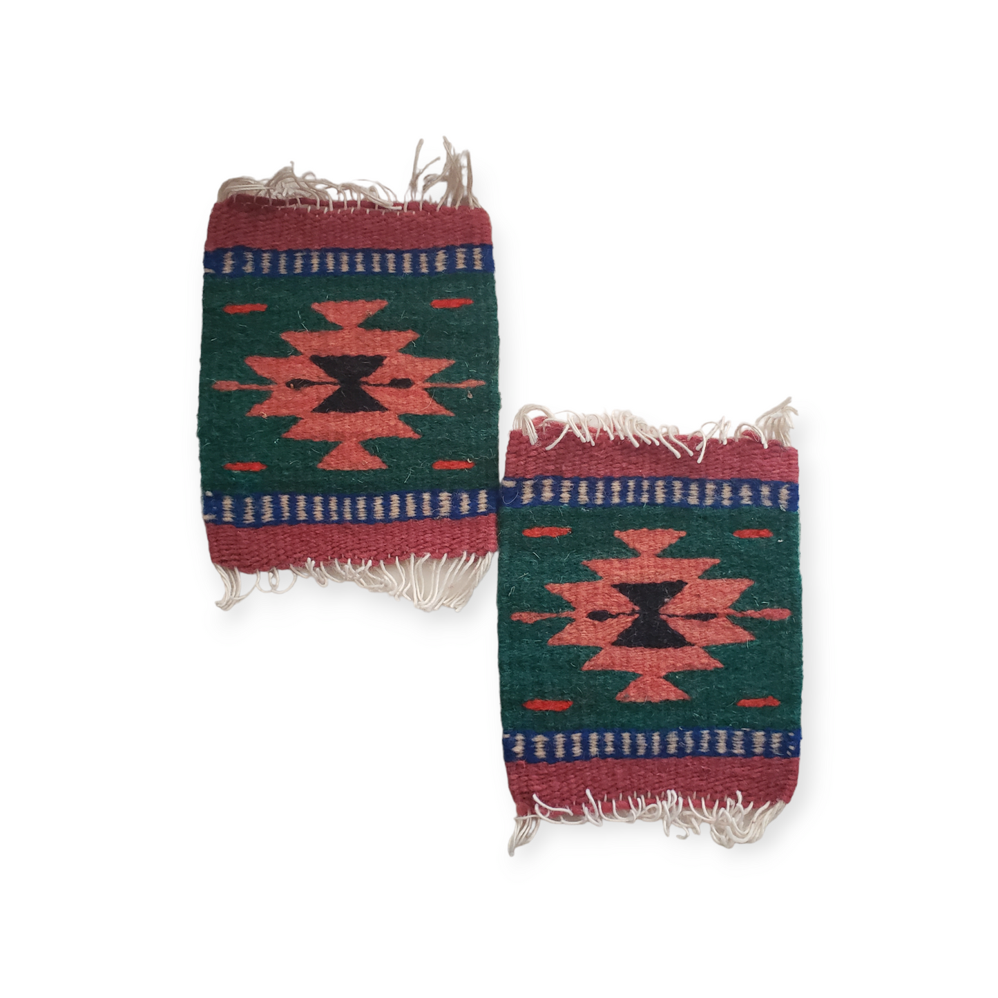 Set of 4 Coasters Zapotec Wool Hand Woven